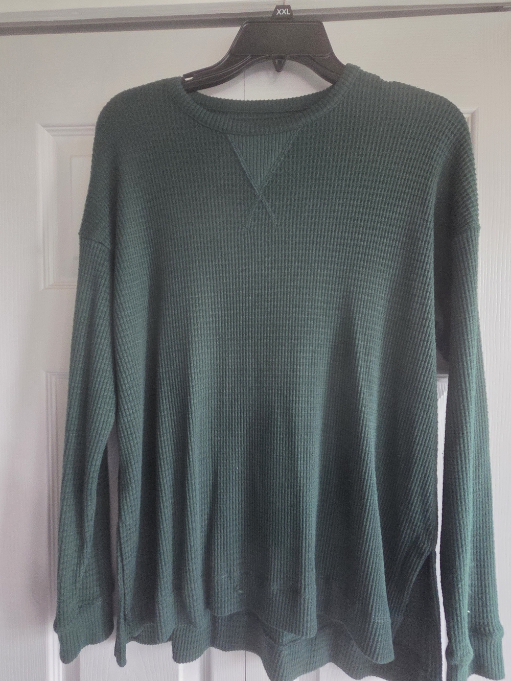 Womens Forest Green Thermal Crew Neck Tunic